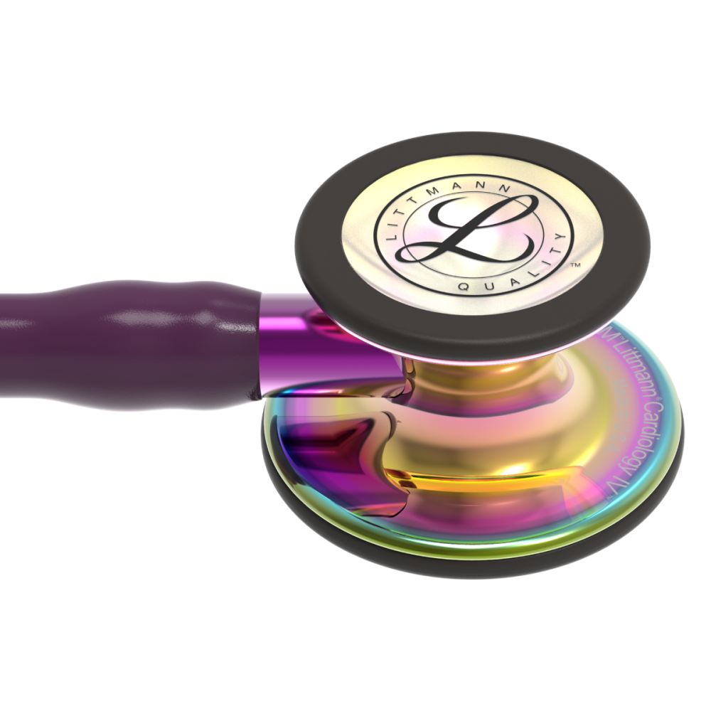 #6239 3M™ Littmann® Cardiology IV™ Diagnostic Stethoscope, High Polish Rainbow Chestpiece, Plum Tube, Violet Stem and Black Headset, 27 inch ( Limited Edition)