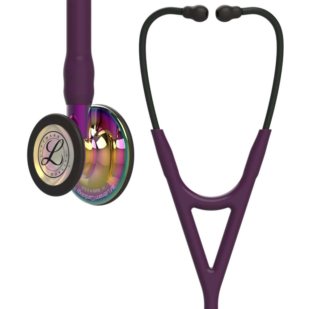 #6239 3M™ Littmann® Cardiology IV™ Diagnostic Stethoscope, High Polish Rainbow Chestpiece, Plum Tube, Violet Stem and Black Headset, 27 inch ( Limited Edition)