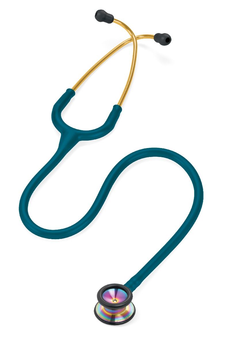 #2153 3M™ Littmann® Classic II Pediatric Stethoscope, Rainbow-finish Chestpiece, Caribbean Blue Tube, 28 inch