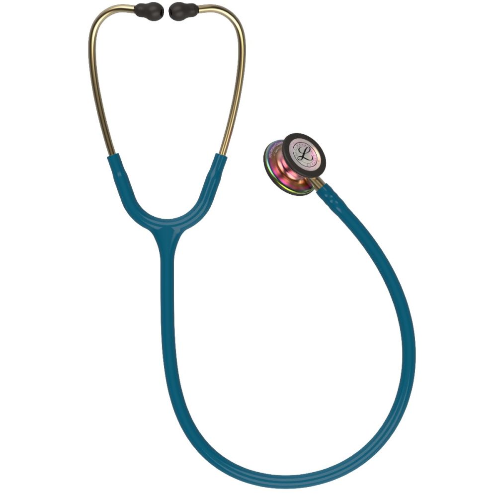 #5807 3M™ Littmann® Classic III™ Monitoring Stethoscope, Rainbow-Finish, Caribbean Blue Tube, 27 inch