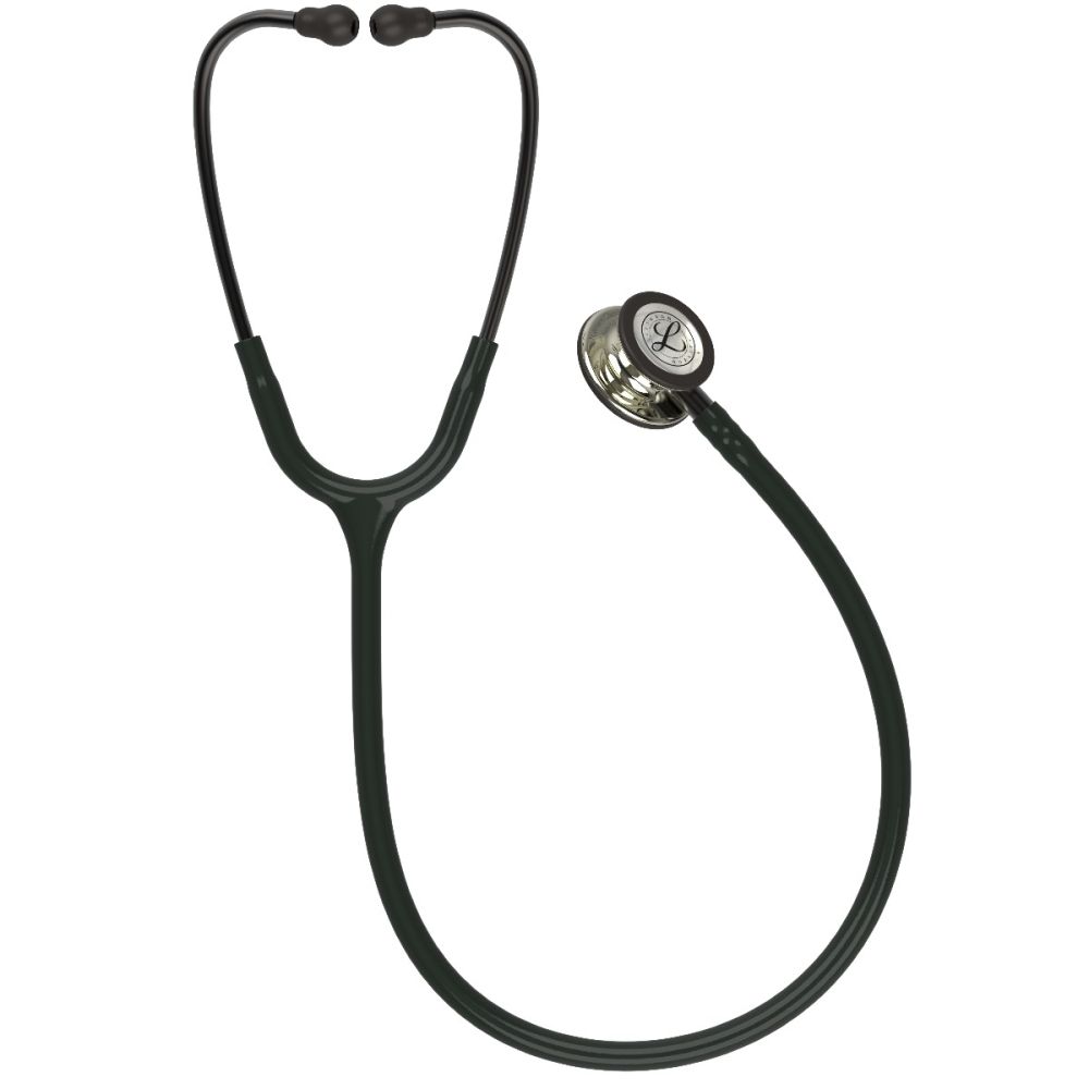 #5861 3M™ Littmann® Classic III™ Monitoring Stethoscope Champagne-Finish Chestpiece, Black Tube, Smoke Stem and Headset, 27 inch