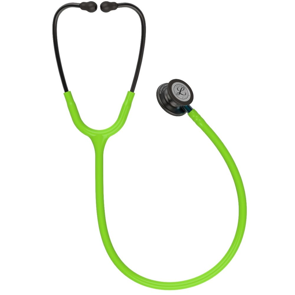 #5875 3M™ Littmann® Classic III™ Monitoring Stethoscope, Smoke Chestpiece, Lime Green Tube, Blue Stem and Smoke Headset, 27 inch