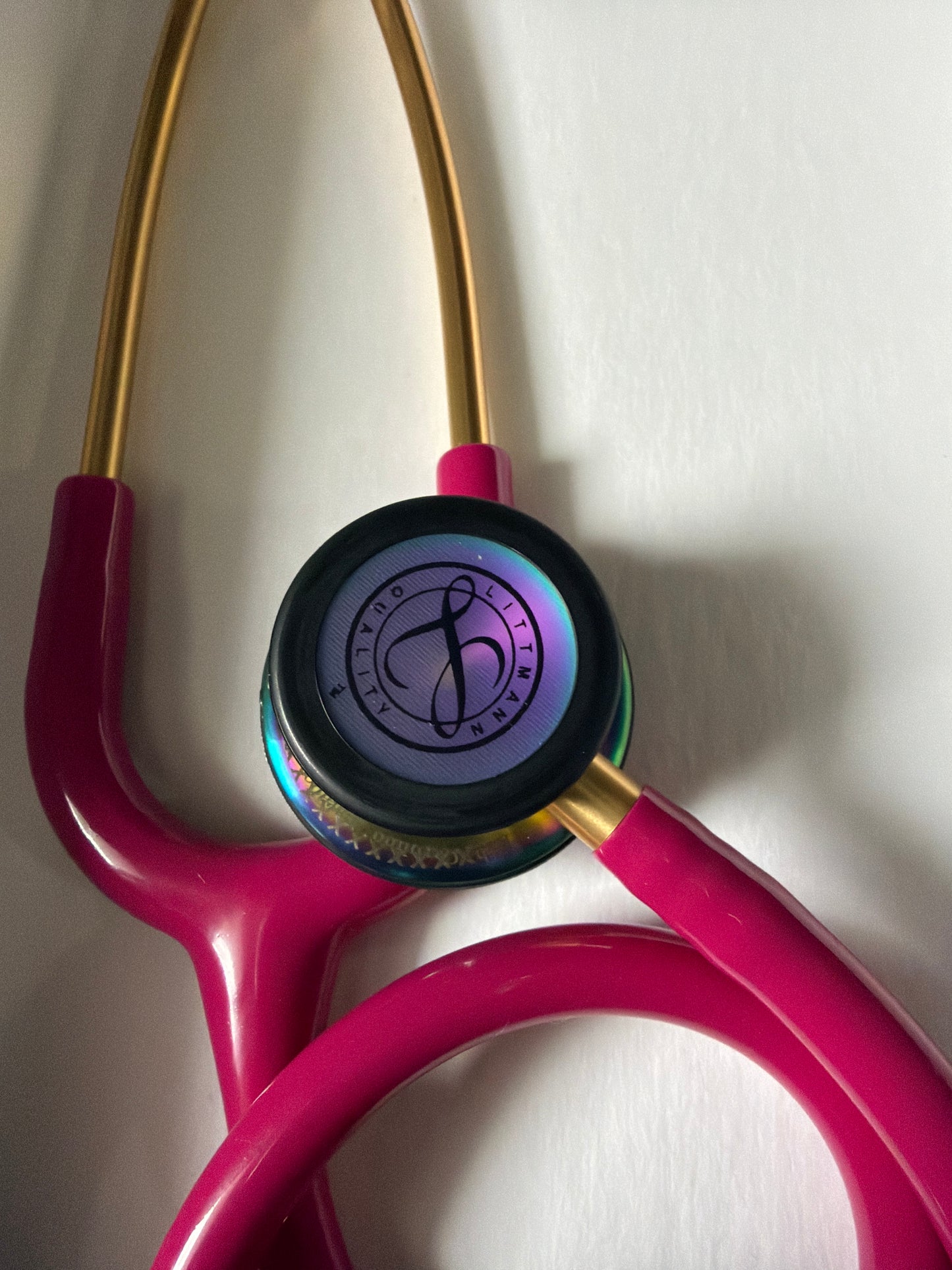 MISENGRAVED- BRANDNEW#5806 3M™ Littmann® Classic III™ Monitoring Stethoscope, Rainbow-Finish, Raspberry Tube, 27 inch