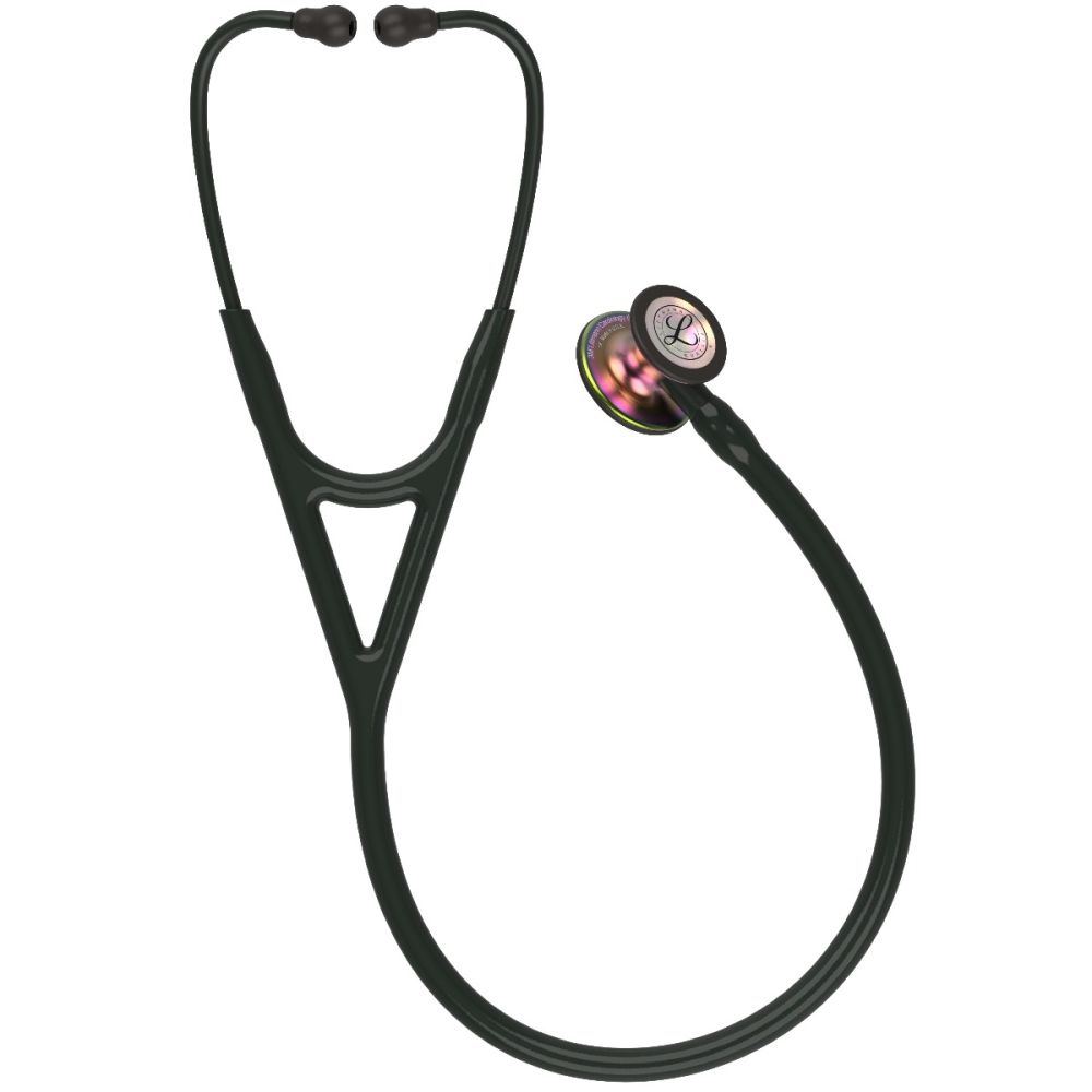 #6165 3M™ Littmann® Cardiology IV™ Diagnostic Stethoscope, Rainbow-Finish Chestpiece, Black Tube, Stem and Headset, 27 inch