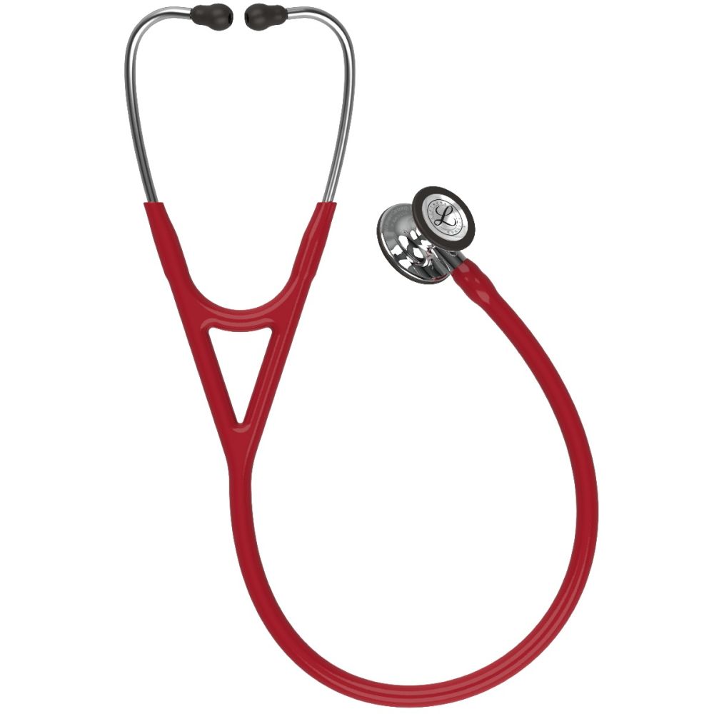 #6170 3M™ Littmann® Cardiology IV™ Diagnostic Stethoscope, Mirror-Finish Chestpiece, Burgundy Tube, Stainless Headset, 27 inch
