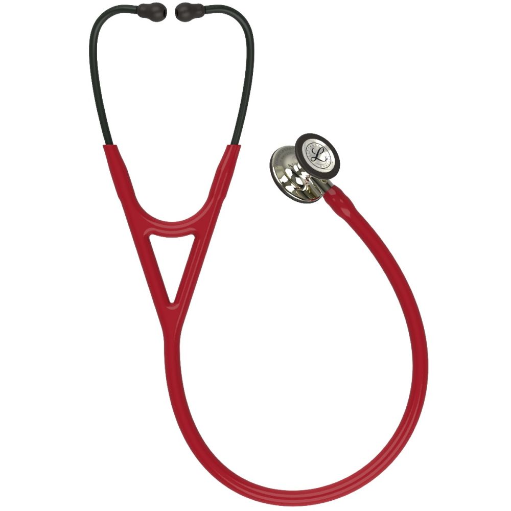 #6176 3M™ Littmann® Cardiology IV™ Diagnostic Stethoscope, Champagne-Finish Chestpiece, Black Headset, Burgundy Tube, 27 Inch