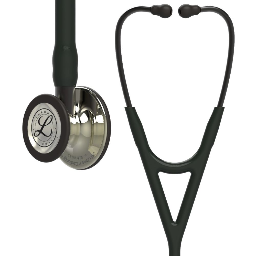 6179 3M™ Littmann® Cardiology IV™ Diagnostic Stethoscope, Champagne-Finish Chestpiece, Black Tube, Smoke Stem and Headset, 27 inch
