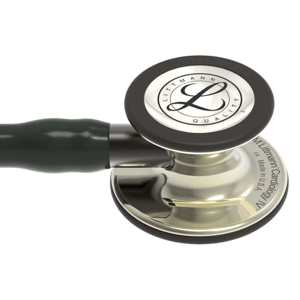 6179 3M™ Littmann® Cardiology IV™ Diagnostic Stethoscope, Champagne-Finish Chestpiece, Black Tube, Smoke Stem and Headset, 27 inch