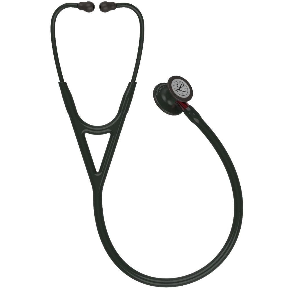 #6200 3M™ Littmann® Cardiology IV™ Diagnostic Stethoscope, Black-Finish Chestpiece, Black Tube, Red Stem and Black Headset, 27 inch