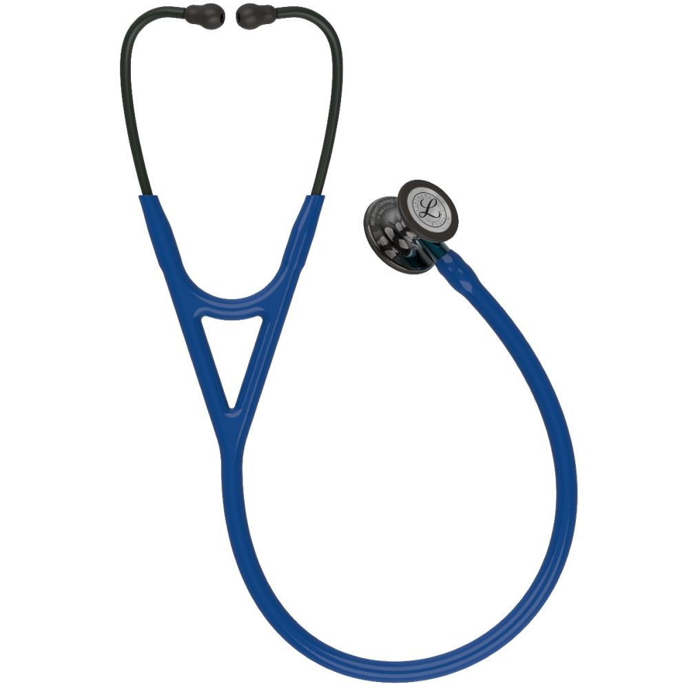 #6202 3M™ Littmann® Cardiology IV™ Diagnostic Stethoscope, High Polish Smoke-Finish Chestpiece, Navy Tube, Blue Stem and Black Headset, 27 inch