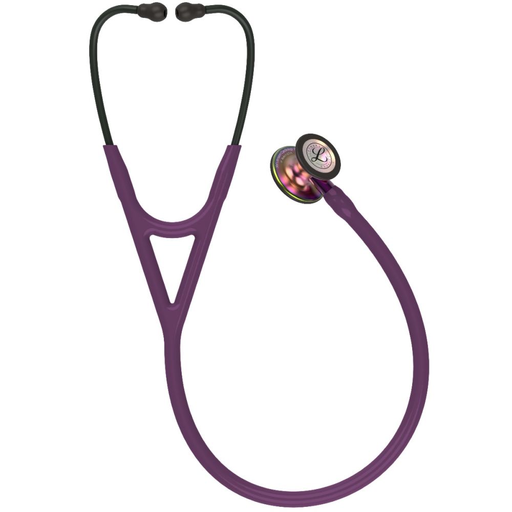 #6205 3M™ Littmann® Cardiology IV™ Diagnostic Stethoscope, Rainbow-Finish Chestpiece, Plum Tube, Violet Stem and Black Headset, 27 inch