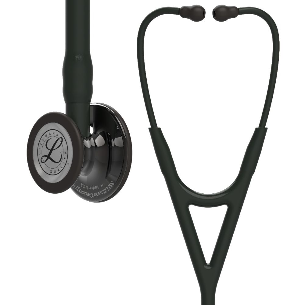 #6232 3M™ Littmann® Cardiology IV™ Diagnostic Stethoscope, High Polish Smoke-Finish Chestpiece, Black Tube, Stem and Headset, 27 inch