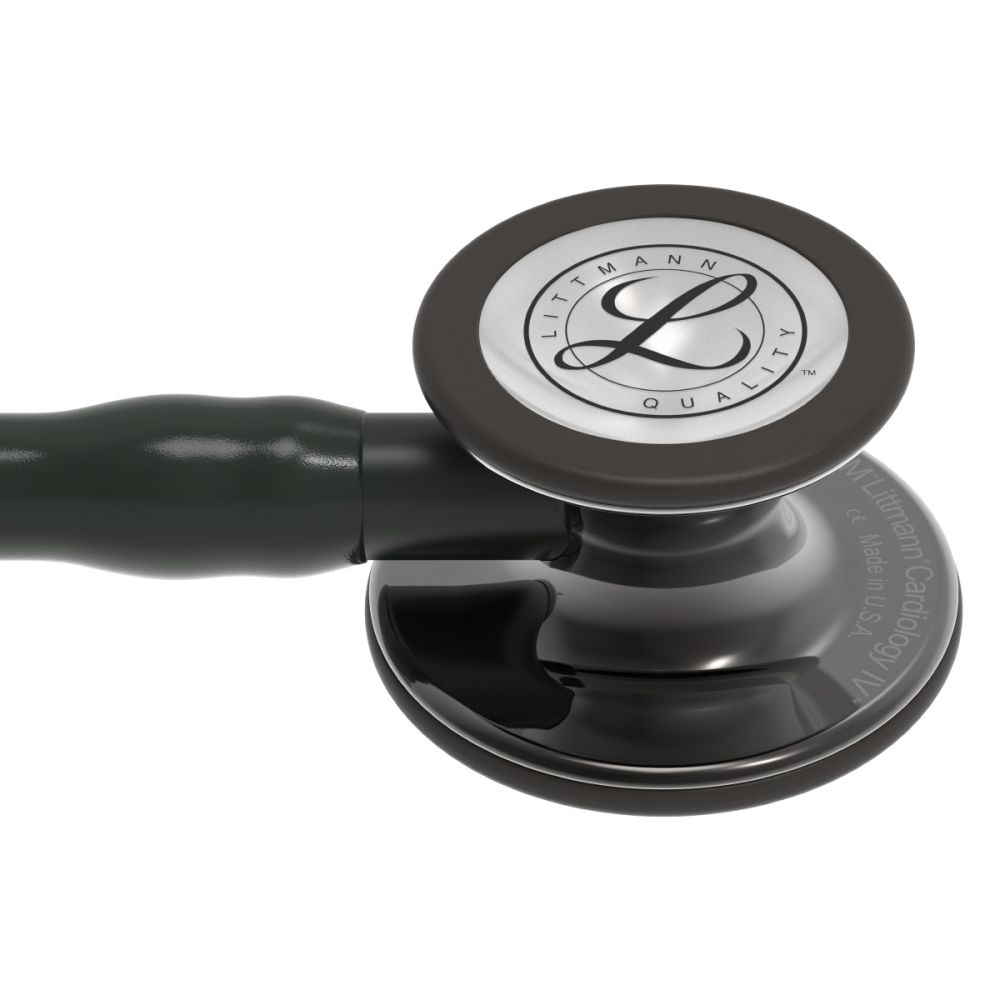 #6232 3M™ Littmann® Cardiology IV™ Diagnostic Stethoscope, High Polish Smoke-Finish Chestpiece, Black Tube, Stem and Headset, 27 inch