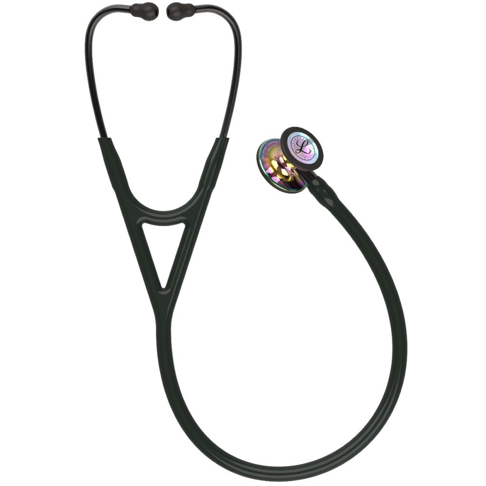 #6240 3M™ Littmann® Cardiology IV™ Diagnostic Stethoscope, High Polish Rainbow Chestpiece, Black Tube, Smoke Stem and Smoke Headset, 27 inch