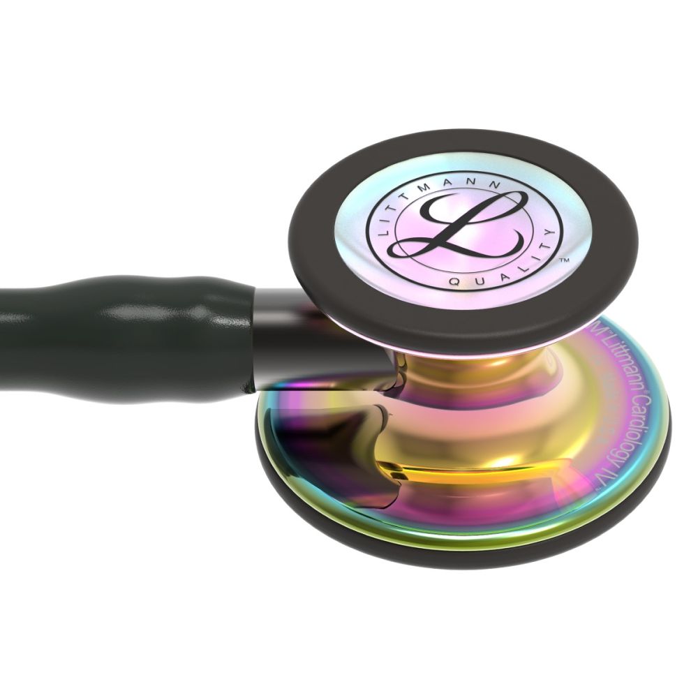 #6240 3M™ Littmann® Cardiology IV™ Diagnostic Stethoscope, High Polish Rainbow Chestpiece, Black Tube, Smoke Stem and Smoke Headset, 27 inch