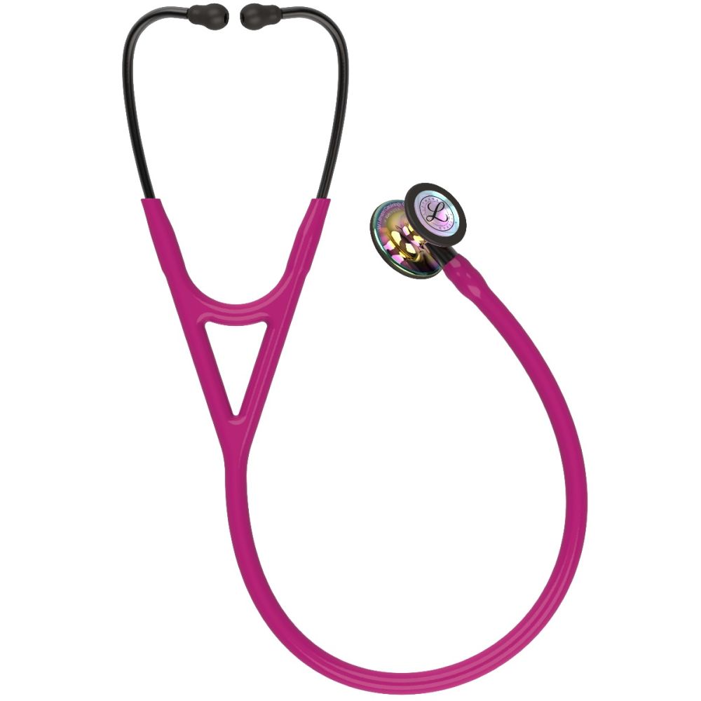 #6241 3M™ Littmann® Cardiology IV™ Diagnostic Stethoscope, High Polish Rainbow Chestpiece, Raspberry Tube, Smoke Stem and Smoke Headset, 27 inch