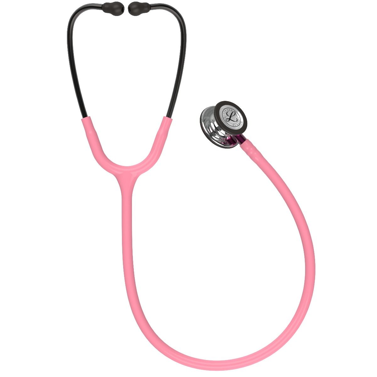 #5962 3M™ Littmann® Classic III™ Monitoring Stethoscope, Mirror Finish Chestpiece, Pearl Pink Tube, Pink Stem and Smoke Headset, 27 inch