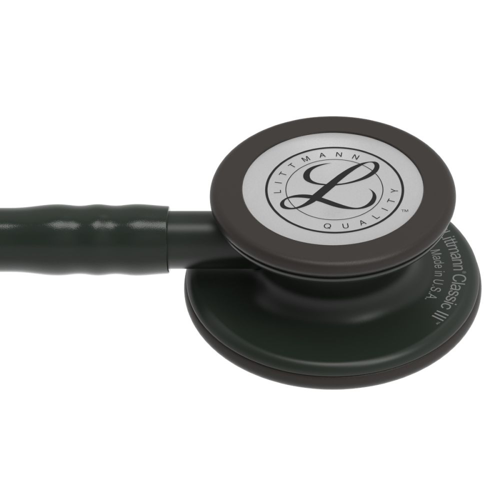 5803 3M™ Littmann® Classic III™ Monitoring Stethoscope, Black Edition Chestpiece, Black Tube, 27 inch