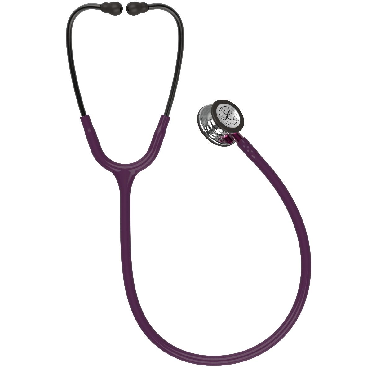 #5960 3M™ Littmann® Classic III™ Monitoring Stethoscope, Mirror Finish Chestpiece, Plum Tube, Pink Stem and Smoke Headset, 27 inch