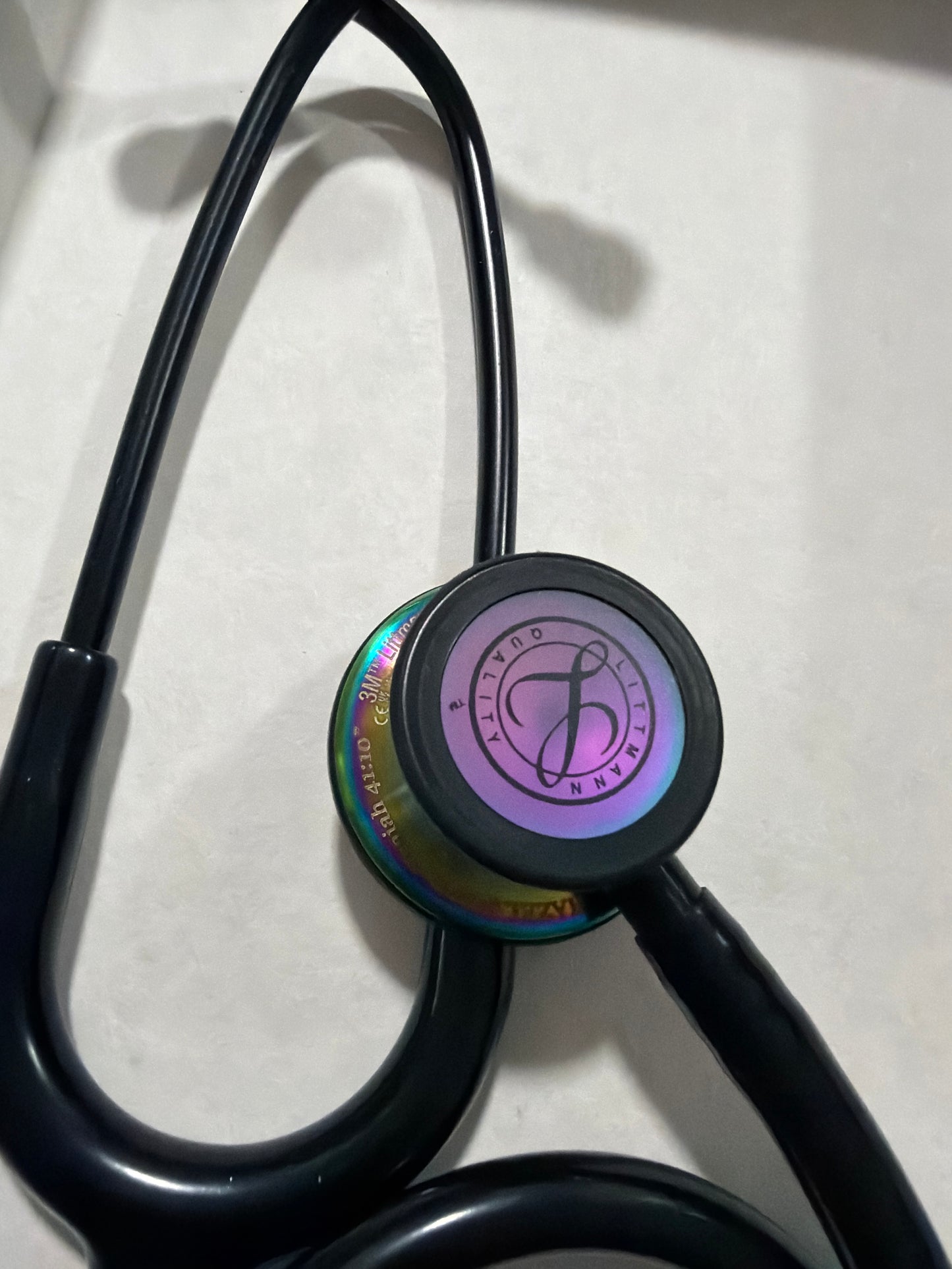MISENGRAVED- BRANDNEW #5870 3M™ Littmann® Classic III™ Monitoring Stethoscope, Rainbow-Finish Chestpiece, Black Tube, 27 inch