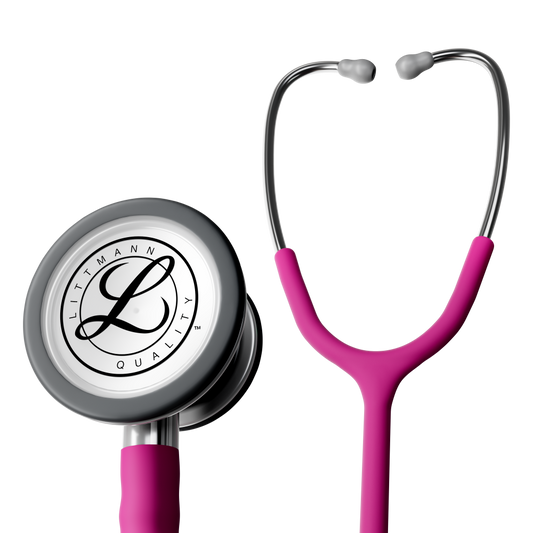 #5648C 3M™ Littmann® Classic III™ Stethoscope, Stainless-finish Chestpiece, Satin Raspberry Tube, 27 inch