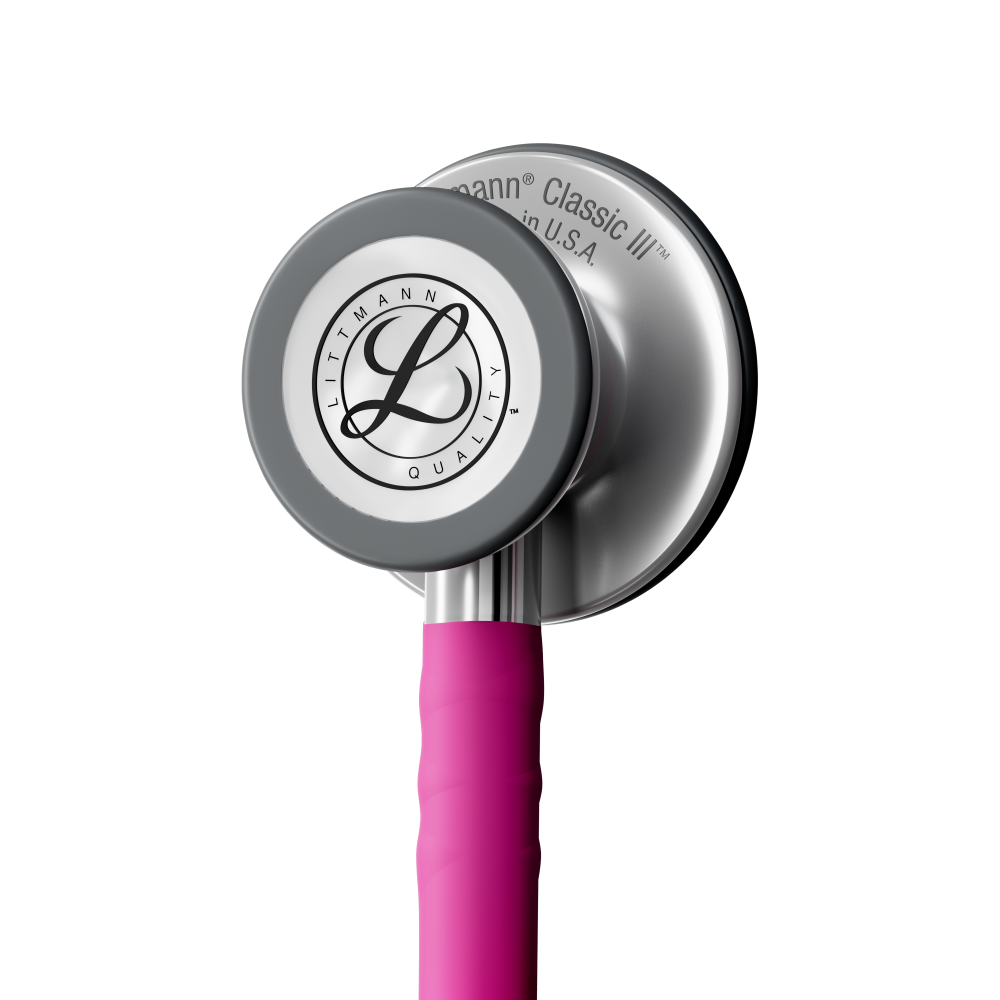 #5648C 3M™ Littmann® Classic III™ Stethoscope, Stainless-finish Chestpiece, Satin Raspberry Tube, 27 inch