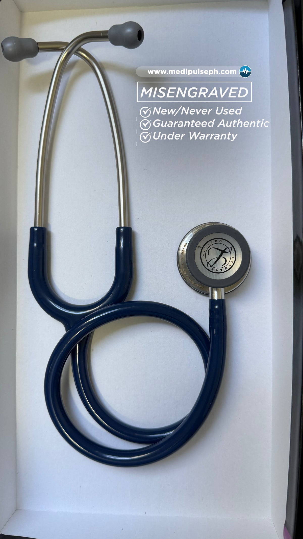 MISENGRAVED- BRANDNEW #5622 3M™ Littmann® Classic III™ Monitoring Stethoscope, Navy Blue Tube, 27 inch