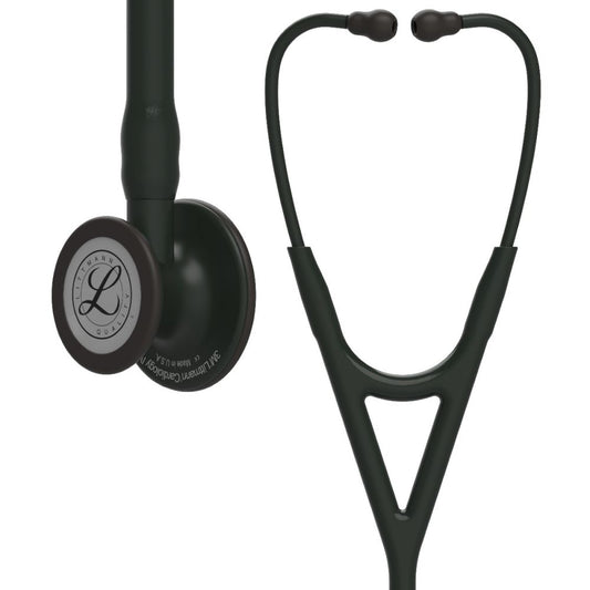 #6163 3M™ Littmann® Cardiology IV™ Diagnostic Stethoscope, Black-Finish Chestpiece, Black Tube, Stem and Headset, 27 inch