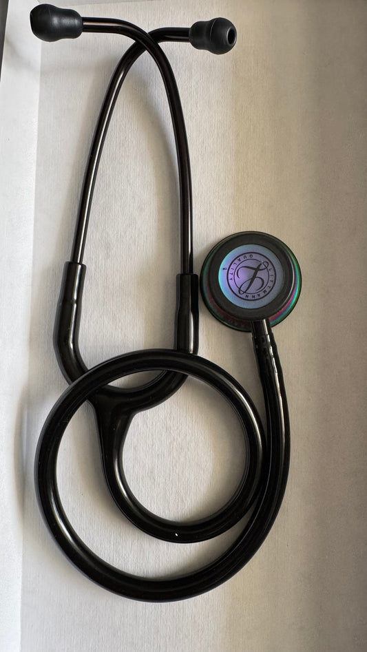 MIS-ENGRAVED 3M™ Littmann® Classic III™ Monitoring Stethoscope - Black/Rainbow #5870