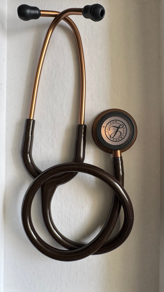 MISENGRAVED- BRANDNEW #5809 3M™ Littmann® Classic III™ Monitoring Stethoscope, Copper-Finish Chestpiece, Chocolate Tube, 27 inch (Copy)