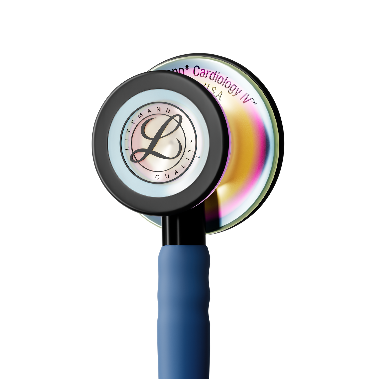 #6242C 3M™ Littmann® Cardiology IV™ Stethoscope, High Polish Rainbow Chestpiece, Satin Navy Tube, Black Stem and Black Headset, 27 inch
