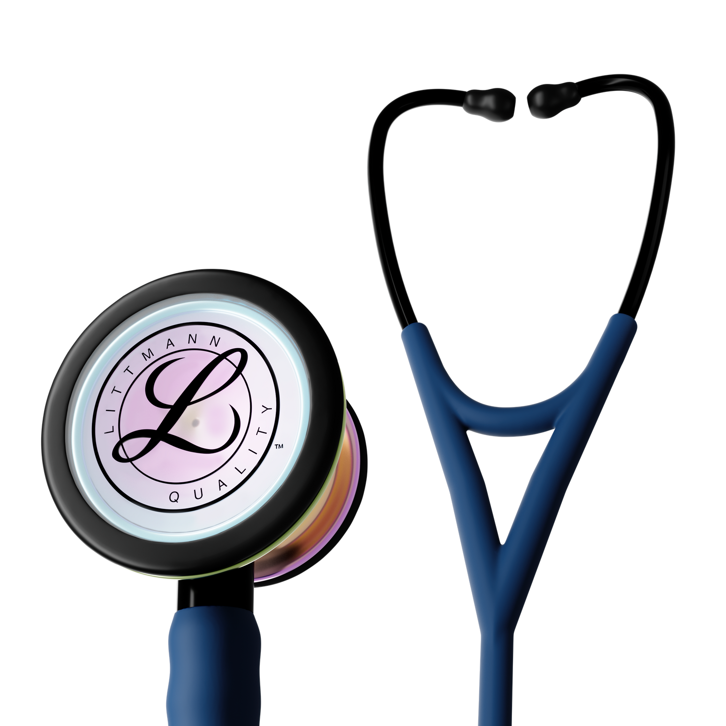 #6242C 3M™ Littmann® Cardiology IV™ Stethoscope, High Polish Rainbow Chestpiece, Satin Navy Tube, Black Stem and Black Headset, 27 inch