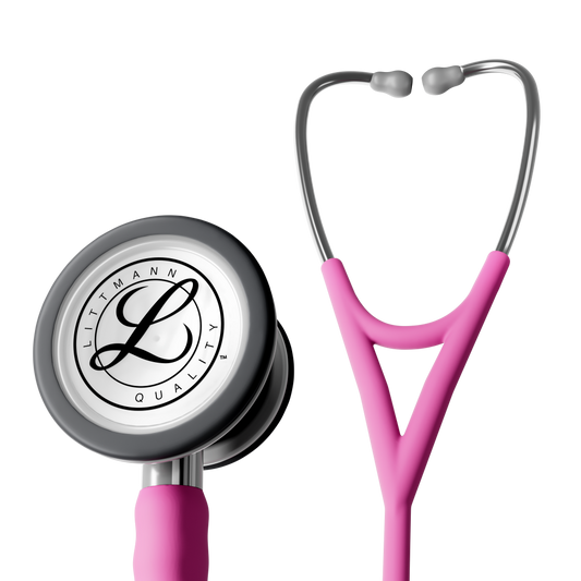 #6159C 3M™ Littmann® Cardiology IV™ Stethoscope, Stainless Steel Chestpiece, Satin Rose Pink Tube, 27 inch